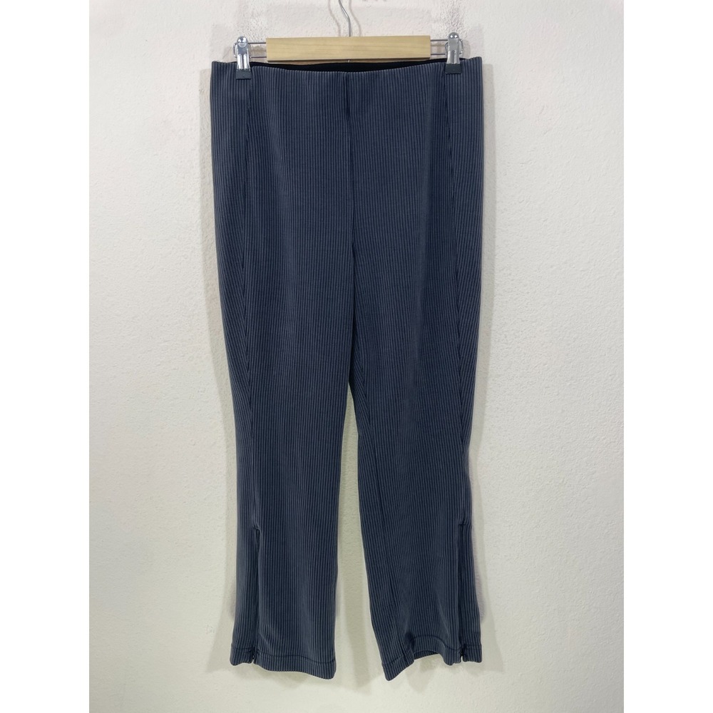Lululemon Ribbed Softstreme Women's 10 Zip Leg High Rise Crop Pants Gray Black